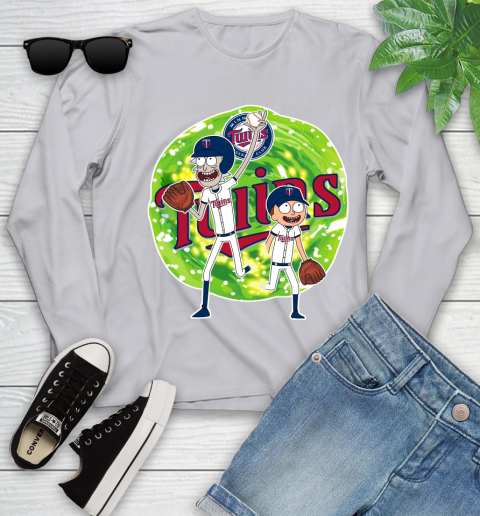 MLB Minnesota Twins Rick And Morty Baseball Sports Youth Long Sleeve 5