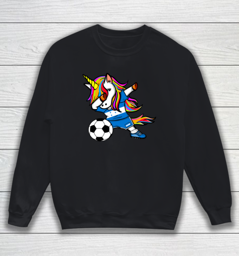 Dabbing Unicorn Honduras Football Honduran Flag Soccer Sweatshirt