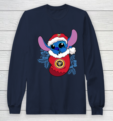 Pittsburgh Penguins Christmas Stitch In The Sock Funny Disney NHL Long Sleeve T-Shirt 4