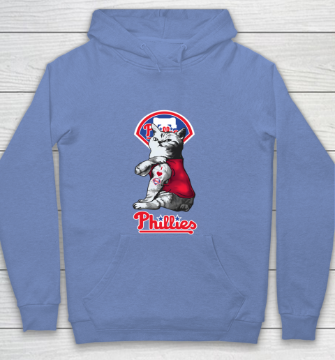 MLB Baseball My Cat Loves Philadelphia Phillies Youth Hoodie 8