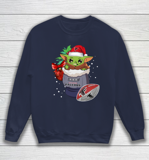 Atlanta Falcons Christmas Baby Yoda Star Wars Funny Happy NFL Sweatshirt 3