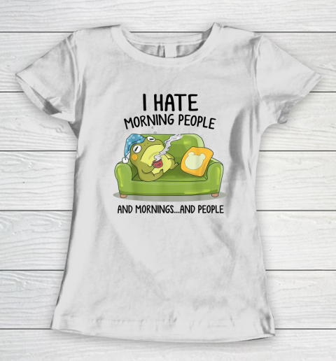 Toad Frog Drinking Coffee I Hate Morning People Women's T-Shirt