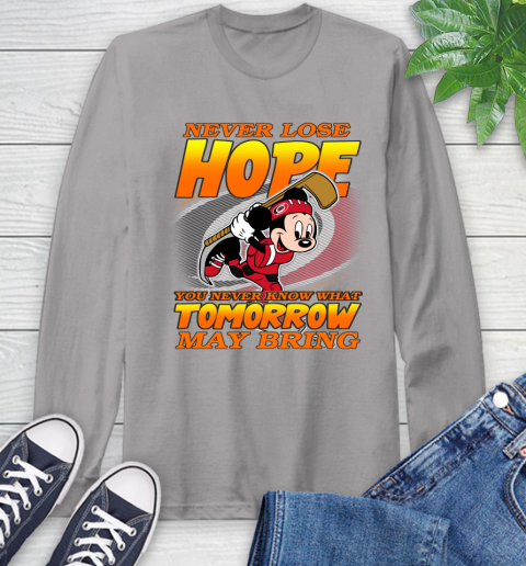 Carolina Hurricanes NHL Hockey ootball Mickey Disney Never Lose Hope Long Sleeve T-Shirt 6