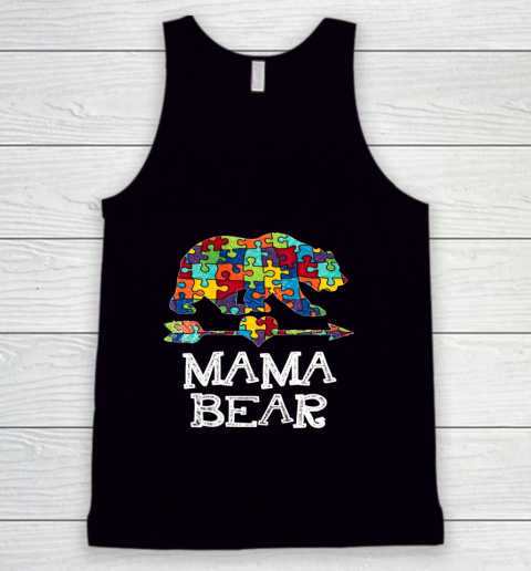 Autism Mama Bear Christmas Pajama Family Tank Top