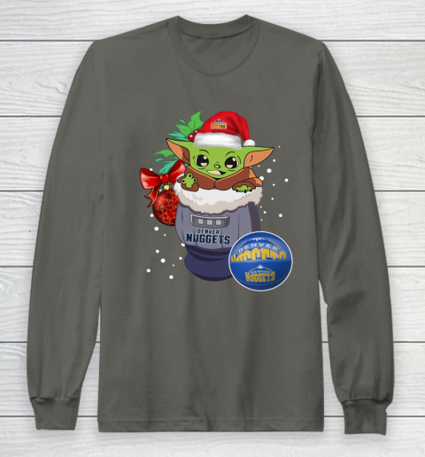 Denver Nuggets Christmas Baby Yoda Star Wars Funny Happy NBA Long Sleeve T-Shirt 8