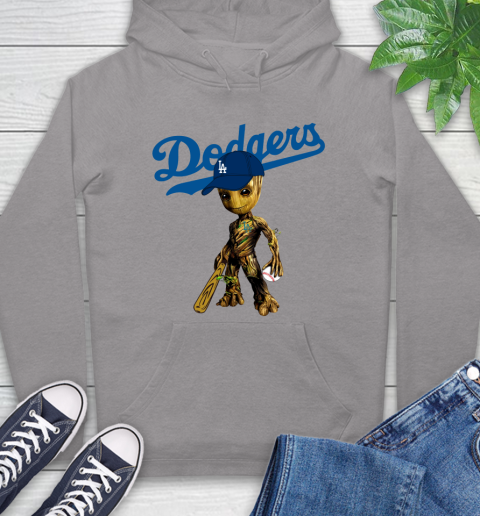 MLB Los Angeles Dodgers Groot Guardians Of The Galaxy Baseball Hoodie 6