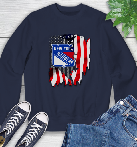 New York Rangers NHL Hockey American Flag Sweatshirt 2