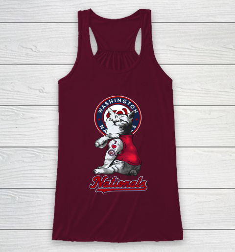 MLB Baseball My Cat Loves Washington Nationals Racerback Tank 2