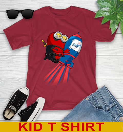 MLB Baseball Los Angeles Dodgers Deadpool Minion Marvel Shirt Youth T-Shirt 12