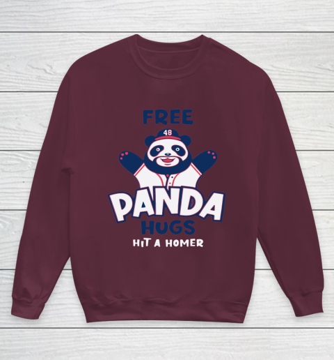 Free Panda Hugs Braves Youth Sweatshirt 3