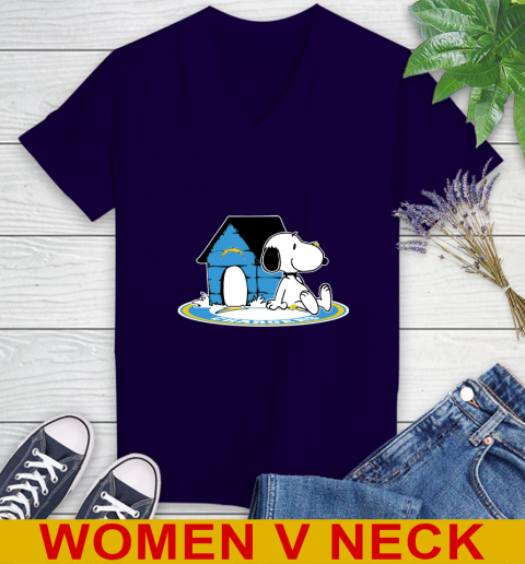 NFL Football Los Angeles Chargers Snoopy The Peanuts Movie Shirt Women's V-Neck T-Shirt 4