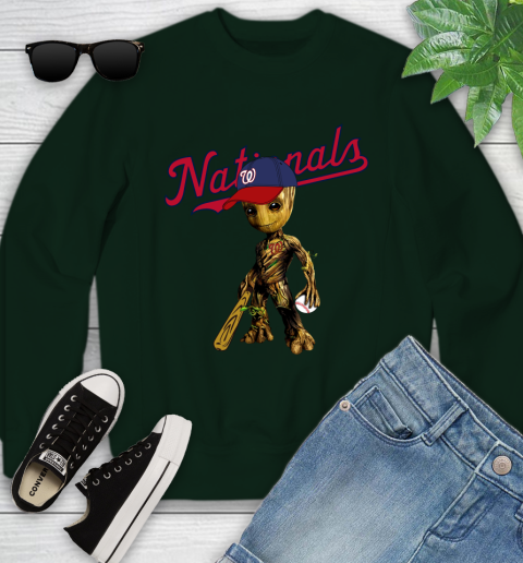 MLB Washington Nationals Groot Guardians Of The Galaxy Baseball Youth Sweatshirt 10