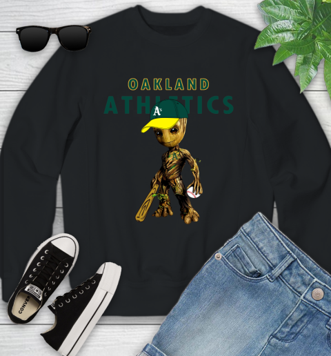 MLB Oakland Athletics Groot Guardians Of The Galaxy Baseball Youth Sweatshirt 2