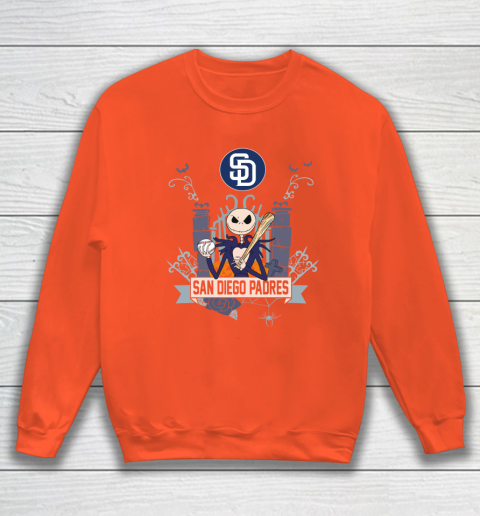 MLB San Diego Padres Baseball Jack Skellington Halloween Sweatshirt 3