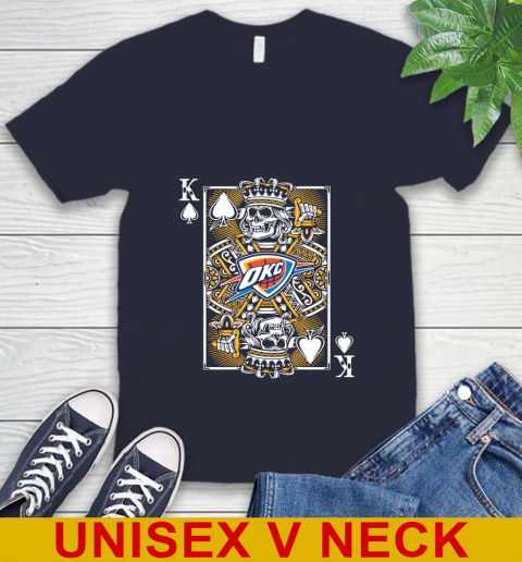 Oklahoma City Thunder NBA Basketball The King Of Spades Death Cards Shirt V-Neck T-Shirt 2