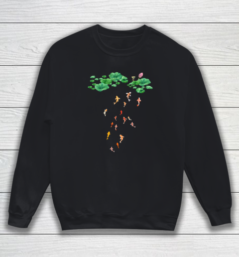 Watercolor Japanese Koi Fish Goldfish Lily Pad Lotus Leaf Shirt Sweatshirt