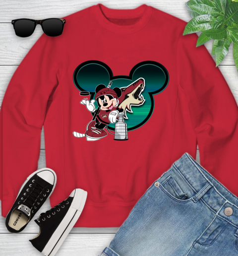 NHL Arizona Coyotes Stanley Cup Mickey Mouse Disney Hockey T Shirt Youth Sweatshirt 9