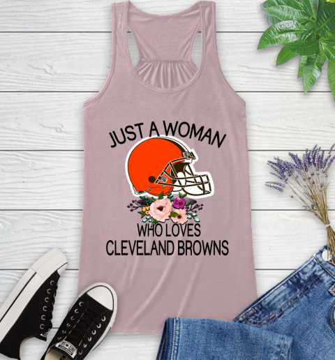 NFL Just A Woman Who Loves Cleveland Browns Football Sports Racerback Tank 5