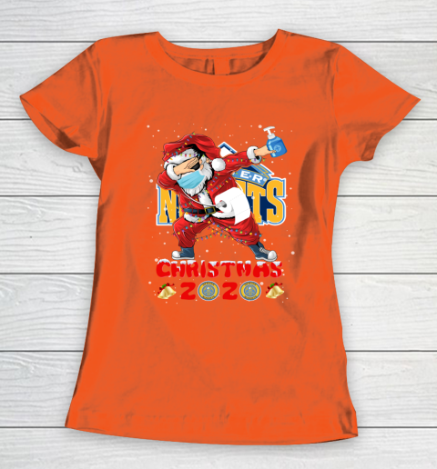 Denver Nuggets Funny Santa Claus Dabbing Christmas 2020 NBA Women's T-Shirt 3