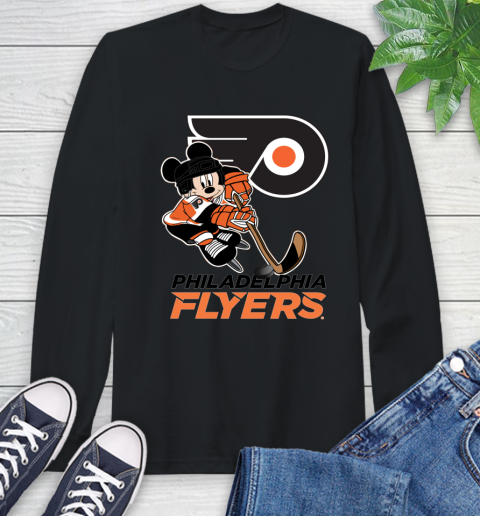 NHL Philadelphia Flyers Mickey Mouse Disney Hockey T Shirt Long Sleeve T-Shirt 2