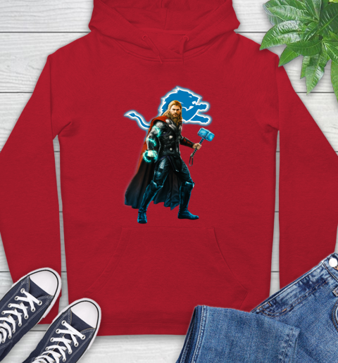 NFL Thor Avengers Endgame Football Detroit Lions Hoodie 10
