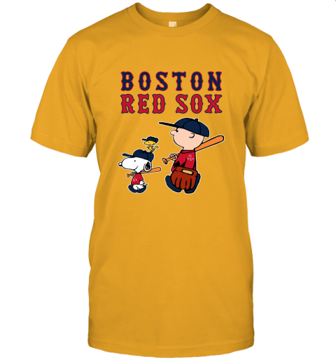 Boston Red Sox Let's Play Baseball Together Snoopy MLB Women's T-Shirt 