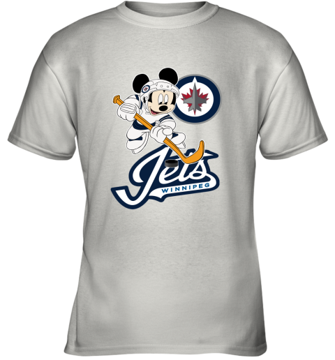 NHL Hockey Mickey Mouse Team Winniepg Jets Youth T-Shirt
