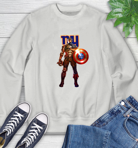 NFL Captain America Marvel Avengers Endgame Football Sports New York Giants Sweatshirt 5