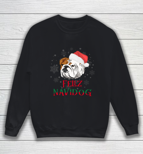 English Bulldog Feliz Navidog Christmas Sweatshirt