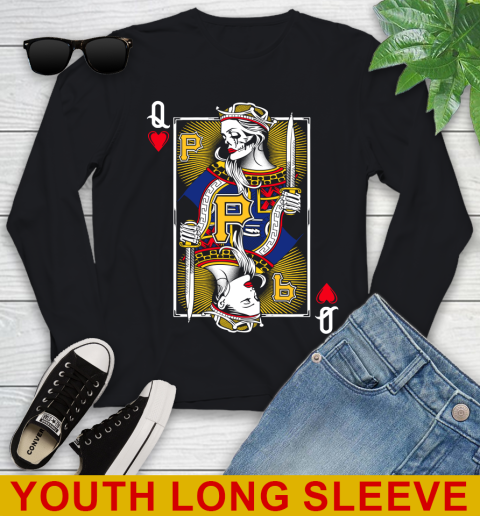 MLB Baseball Pittsburgh Pirates The Queen Of Hearts Card Shirt Youth Long Sleeve