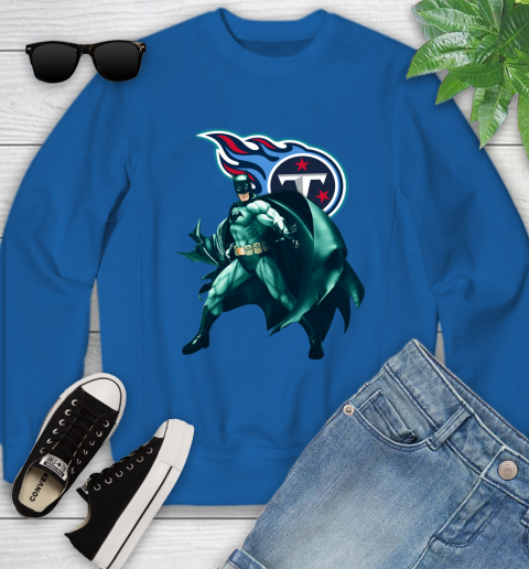 NFL Batman Football Sports Tennessee Titans Youth Sweatshirt 8