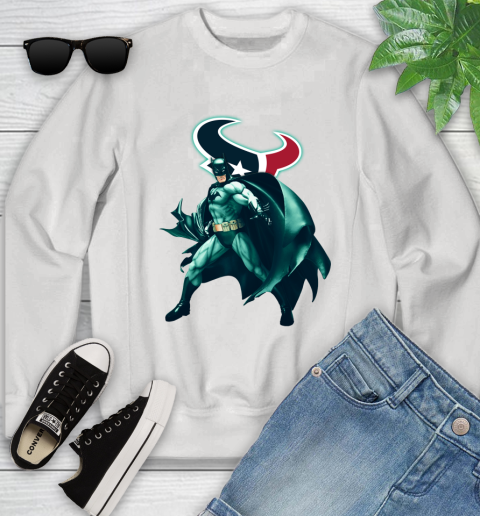 NFL Batman Football Sports Houston Texans Youth Sweatshirt