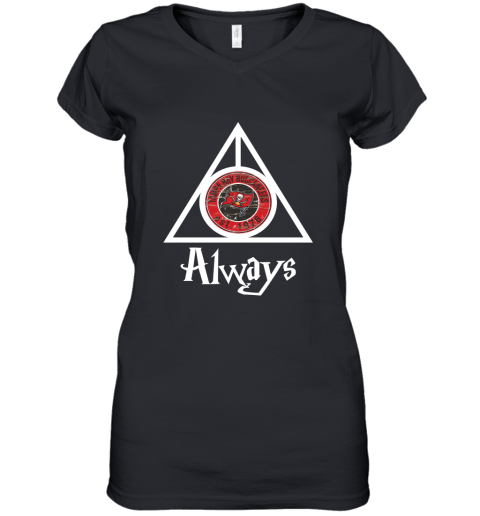 Always Love The Tampa Bay Buccaneers x Harry Potter Mashup Women's V-Neck T-Shirt