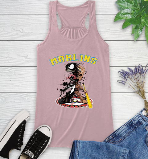 MLB Miami Marlins Baseball Venom Groot Guardians Of The Galaxy Racerback Tank 11