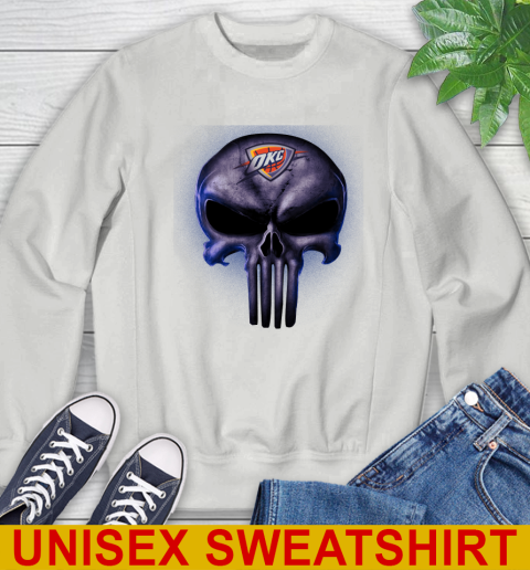 Oklahoma City Thunder NBA Basketball Punisher Skull Sports Sweatshirt 5