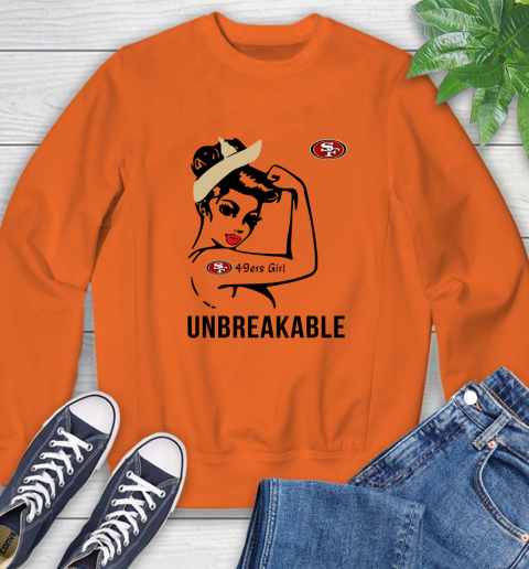NFL San Francisco 49ers Girl Unbreakable Football Sports Sweatshirt 2
