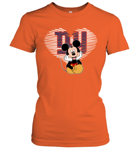 NFL New York Giants The Heart Mickey Mouse Disney Football T Shirt qqt5ZGCtMyN ladies t shirt 20 95 151514 front orange