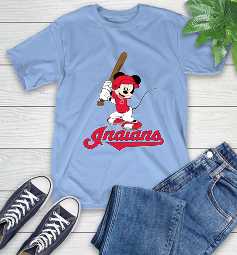 MLB Baseball Cleveland Indians Cheerful Mickey Mouse Shirt T-Shirt 12