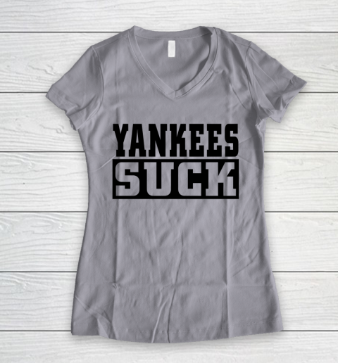 Yankees Suck Shirt Women's V-Neck T-Shirt 2