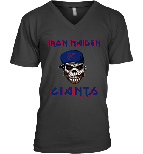 NFL New York Giants Iron Maiden Rock Band Music Football Sports oYGI3DCSB0n v neck unisex 8 95 151514 front black