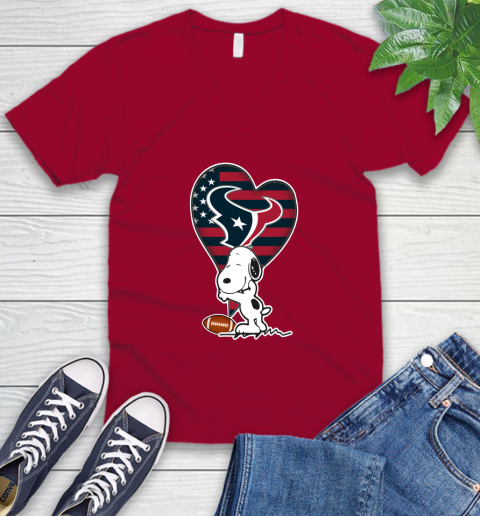 Houston Texans NFL Football The Peanuts Movie Adorable Snoopy V-Neck T-Shirt 8