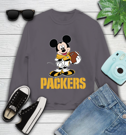 NFL Football Green Bay Packers Cheerful Mickey Mouse Shirt Youth Sweatshirt 5