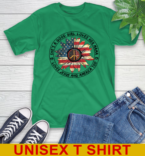 America sunflower she's a good girl loves her mama shirt 5