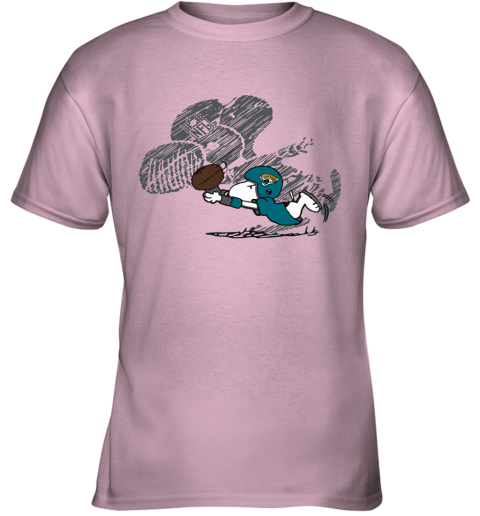 Jacksonville Jaguars Snoopy Plays The Football Game Youth T-Shirt