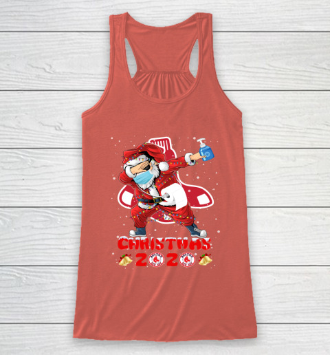 Boston Red Sox Funny Santa Claus Dabbing Christmas 2020 MLB Racerback Tank 3