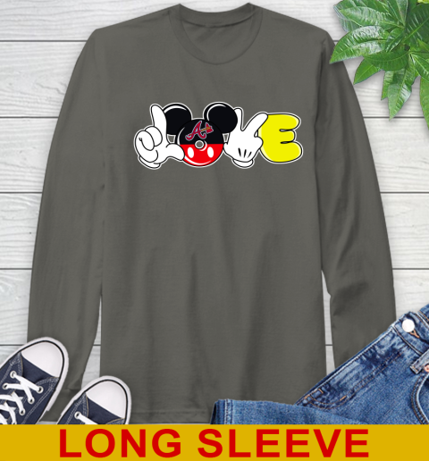 Atlanta Braves MLB Baseball Love Mickey Disney Sports Long Sleeve T-Shirt 8