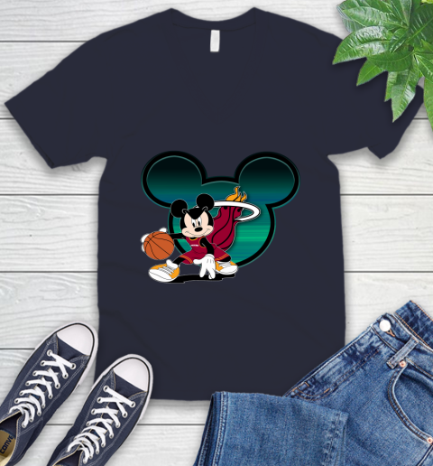 NBA Miami Heat Mickey Mouse Disney Basketball V-Neck T-Shirt 3