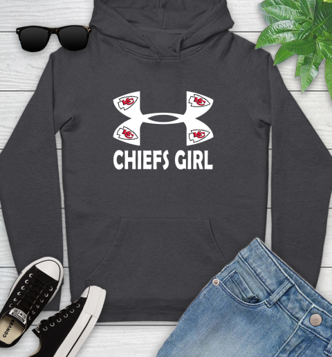 NFL Kansas City Chiefs Girl Under Armour Football Sports Youth Hoodie 8