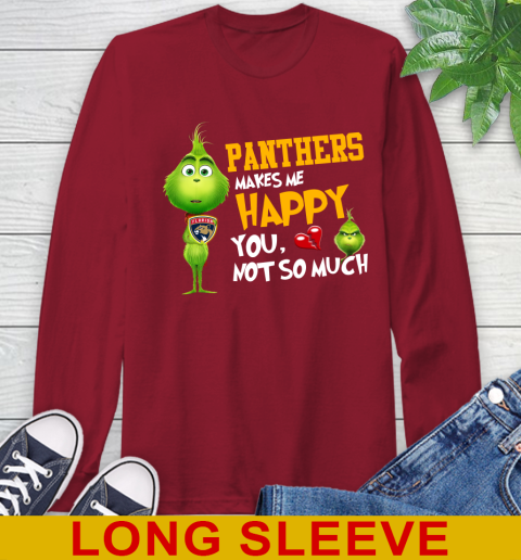 NHL Florida Panthers Makes Me Happy You Not So Much Grinch Hockey Sports Long Sleeve T-Shirt 9