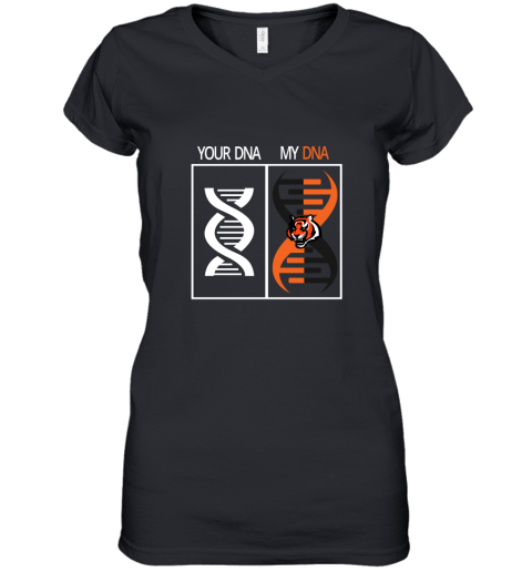 My DNA Is The Cincinnati Bengals Football NFL Women's V-Neck T-Shirt